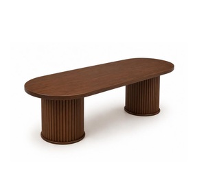 Mesa de Comedor Ovalada de Madera Maciza Nórdica de Lujo al por Mayor para Apartamentos, Muebles Modernos y Sencillos para Comedor - Product Image 1