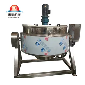 Industrial boiling pot jacketed cooking kettle electric cooking boiler with stirrer