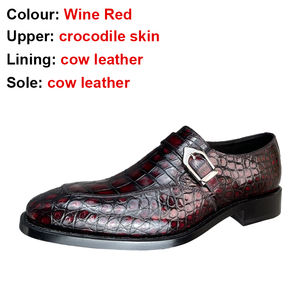 Chaussures de luxe pour homme, mocassins à boucle <span class=keywords><strong>en</strong></span> <span class=keywords><strong>cuir</strong></span> de crocodile véritable, faites à la main, nouveau style, pour le bureau et les soirées - Product Image 3