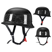 Casque de moto demi-face en fibre de carbone, coque double face avec doublure intérieure confortable pour les motards adultes