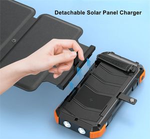 Quảng Đông Xách Tay Năng Lượng Mặt Trời Sạc 20000MAh Hand Crank Power Pack Với Có Thể Tháo Rời Năng Lượng Mặt Trời Tấm 20W Được Xây Dựng Cáp Thuốc Lá Nhẹ Hơn - Product Image 2