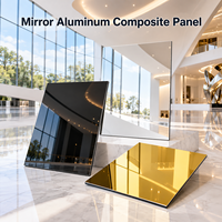 Champagne Gold Mirror Aluminum Composite Panel 3mm 4x8ft ACP Sheet for Hotel Lobby Ceiling Decoration
