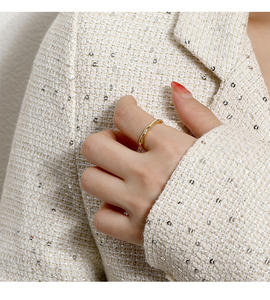 Anillo <span class=keywords><strong>De</strong></span> Perlas <span class=keywords><strong>De</strong></span> agua dulce para mujer, joyería coreana, 6 anillos <span class=keywords><strong>De</strong></span> empalme <span class=keywords><strong>De</strong></span> <span class=keywords><strong>Metal</strong></span> chapado en oro para niña - Product Image 3