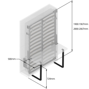 Cơ chế giường <span class=keywords><strong>Murphy</strong></span> tiết kiệm không gian, gấp dọc, giấu trong tường, có chân bàn - Product Image 6