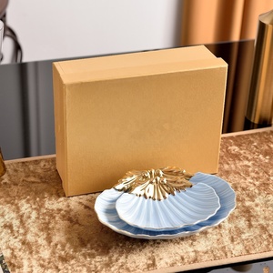 Ensemble d'assiettes à dessert classiques en porcelaine fine de style européen blanc en forme de coquille - Product Image 6