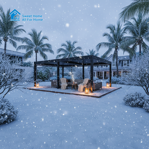 Pérgola de Aluminio para Exteriores <span class=keywords><strong>con</strong></span> Techo de Láminas Ajustables, Gazebo Impermeable para Patio, Toldo para Jardín, Kit de Pérgola Bioclimática - Product Image 6