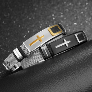 2019 più nuovo commercio all'ingrosso alla moda del <span class=keywords><strong>rosario</strong></span> religioso croce placcato <span class=keywords><strong>oro</strong></span> bracciali per unisex - Product Image 6