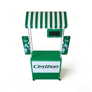 Kiosco Moderno para Promociones de Bebidas en Interiores y Exteriores con Ruedas y Pantalla LED, Soporte Móvil para Publicidad de Agua Potable - Product Image 4