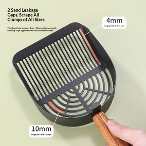 Recogedor de Excrementos de Gato Grande, Portátil, Reutilizable, Lavable, Sostenible, de Acero Inoxidable, con Mango Largo, Fácil de Usar - Product Image 2