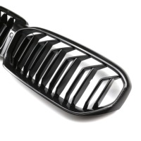 Accessoires extérieurs modifiés Grilles avant en fibre de carbone ABS Grille à double lamelles pour Bmw série 5 G30 2020-