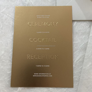 Tarjeta de Invitación de Boda de Lujo con Relieve, Logotipo Personalizado, Diseño Floral Elegante, Papelería Personalizada, Papel de Algodón - Product Image 1