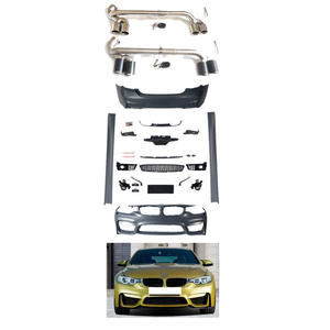 Ventas de fábrica, estilo M4 Kit de carrocería, tubos de escape de fibra de carbono, faldas laterales, Kit de carrocería de labio de parachoques trasero delantero para <span class=keywords><strong>BMW</strong></span> F32 F33 F36 2013-2020 - Product Image 1