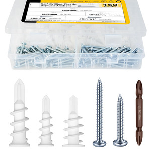 Baiguluo Drywall Anchors 150pcs Self Tapping Screws Expansion Anchors For Fixed General Industry Use - Product Image 3