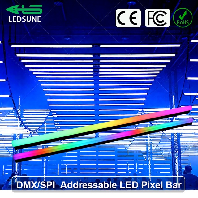 ODM LED Pixel Bar DMX512 Programmable Pixel Tube SPI Artnet 12/24/36V RGB RGBW Pixel LED Bars for Stage Lights