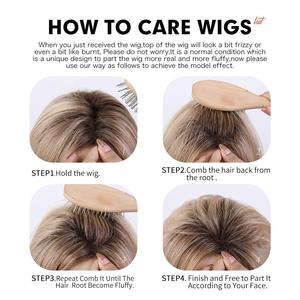 Chất Lượng Cao Tổng Hợp Tăng Lưới Tóc Giả Gốc Tối Cho Ombre Nâu Tóc Vàng Tóc Ngắn Fluffy Pixie Cắt Tóc Giả Nhà Sản Xuất - Product Image 6