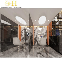 Meubles de présentation modernes pour salon de beauté, solution d'aménagement intérieur personnalisée pour salon de coiffure