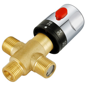 Válvula Mezcladora Termostática de Dos Entradas y Una Salida, Interruptor Regulador de Calentador de Agua Solar de Tres Vías, 4 Puntos, 6 Puntos, Cobre para Agua - Product Image 1