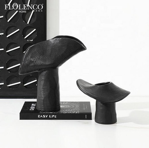 Flolenco decorazione per la casa oggetti da salotto oggetti decorazione in ceramica nera vaso moderno minimalista decorativi <span class=keywords><strong>vasi</strong></span> di fiori in ceramica - Product Image 2