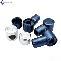 Pièces de boîtier cylindrique en aluminium anodisé bleu et naturel usinées sur mesure par CNC