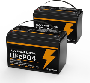 Pack de 2 batteries au lithium LiFePO4 12V 100Ah Groupe 31 avec BMS 100A intégré, protection contre les basses températures, rechargeable jusqu'à 15000 cycles, pour VR, fabriqué en Chine - Product Image 1
