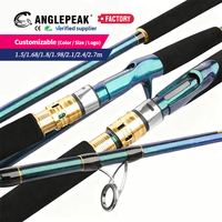 Canne à pêche en mer 1,5m-2,7m avec pointe lumineuse, en fibre de carbone, pour la pêche au bar en bateau (spinning et casting)