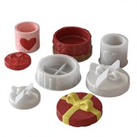 Moule en silicone antiadhésif réutilisable pour boîte cadeau, forme et logo personnalisables, démoulage facile, outils de pâtisserie pour couvercles de pots de rangement de Noël