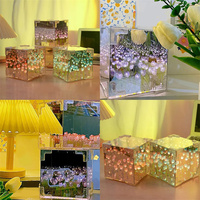 Kotak lampu meja tulip buatan tangan, DIY dekorasi taman malam lampu tulip kamar tidur ornamen cahaya bunga tulip hadiah ulang tahun VALENTINE