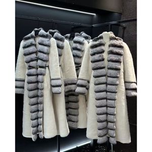 Abrigo Largo <span class=keywords><strong>de</strong></span> Invierno <span class=keywords><strong>para</strong></span> Mujer, Talla Grande, Imitación <span class=keywords><strong>Piel</strong></span> <span class=keywords><strong>de</strong></span> Visón, Ecológico, con Cinturón y Cuello <span class=keywords><strong>para</strong></span> Mayor Calidez - Product Image 1