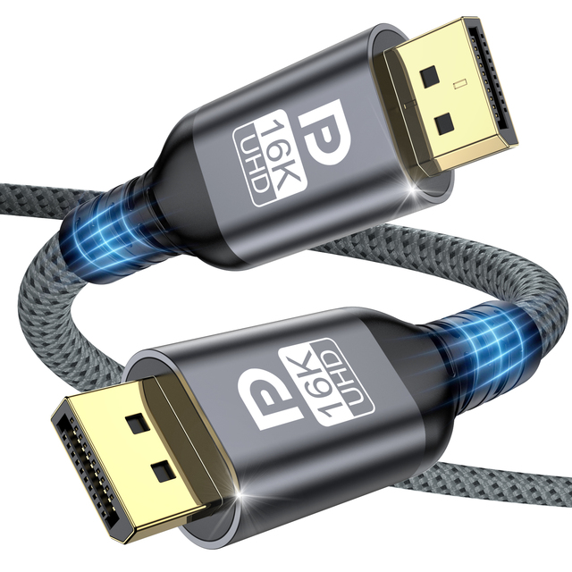 Custom logo 16K DP 2.1 Version Cable HD Displayport to Displayport Cable for Monitor Laptop Video Game