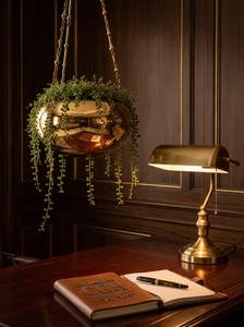 Casglow Heritage HD L020 - Macetero Redondo de Latón para Decoración del Hogar con Cadena y Campana, Diseño Tradicional, Montaje en Techo, Origen Punjab - Product Image 3