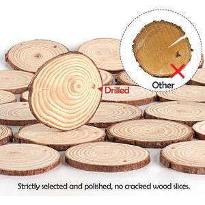 <b>Wood</b> <b>Slices</b> Round 7 X 7 Inches Unfinished Rustic Craft Wedding Centerpiece Table Decorations - Product Image 3