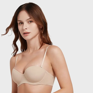 Sujetadores push-up acolchados con logo personalizado, sin costuras, inalámbricos, lencería y ropa interior femenina, sujetador con aros. - Product Image 2