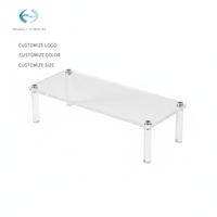 Support de présentation en acrylique transparent, étagère de bureau surélevée pour l'affichage de cosmétiques et d'objets de collection