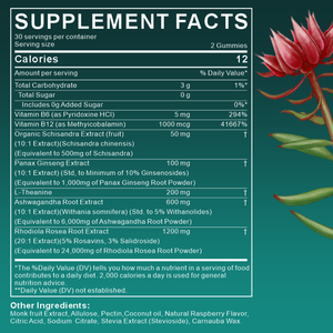 תוסף גומי רודיולה טבעי למבוגרים - לשיפור מצב הרוח והפגת מתחים, התאוששות אנרגטית, שיפור השינה ותמיכה בזיכרון - Product Image 4