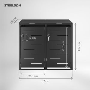 Cubo <span class=keywords><strong>de</strong></span> almacenamiento impermeable para exteriores con marco <span class=keywords><strong>de</strong></span> metal, parte superior abierta, contenedor con ruedas <span class=keywords><strong>de</strong></span> fácil montaje, contenedor <span class=keywords><strong>de</strong></span> basura económico - Product Image 4