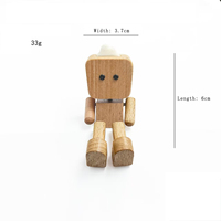 Poupée en bois à pieds qui bougent, vente en gros, poupée en bois massif moderne à pieds qui bougent, ornement de voiture robot, décoration de poupée en bois
