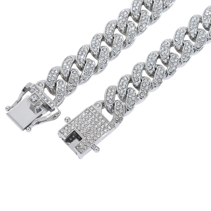 Hombres-<span class=keywords><strong>collar</strong></span> de cadena de 13MM con diamantes de imitación, joyería ostentosa, estilo Hip hop, Miami - Product Image 5