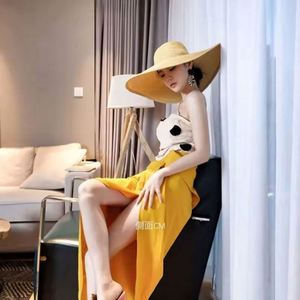 Wide Brim <b>Straw</b> <b>Hat</b> Fashion Cool Sun Custom <b>Straw</b> <b>Hat</b> Summer Vacation Beach Women Paper Big Floppy Sun <b>Hats</b> - Product Image 2