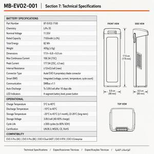 Batterie intelligente 7100mAh compatible avec Autel <span class=keywords><strong>EVO</strong></span> <span class=keywords><strong>II</strong></span> Pro 6K/8K, Dual 640T, RTK, <span class=keywords><strong>Enterprise</strong></span> - Batterie de vol pour drone 82Wh avec BMS - Product Image 3