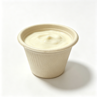 Boîtes personnalisables jetables en bagasse recyclée non blanchie pour sauces, repas rapides, gobelets recyclables et sûrs de qualité alimentaire