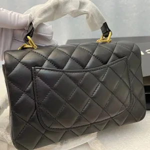 Großhandel schwarz luxus handtasche-Hochwertige Handtasche für Frauen Schwarze Umhängetasche aus echtem Leder Luxus handtaschen