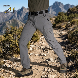 Men's High <b>Stretch</b> Fit Breathable Windproof Quick Dry Anti-Wrinkle Straight <b>Cargo</b> <b>Pants</b> Embroidered Multi Pocket Safari Style - Product Image 1
