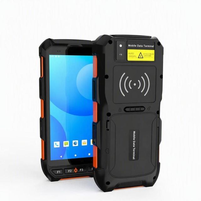 Android 16 RFID Rugged Pda Handheld 5.5inch Data Collection Terminal 860-960 Mhz Uhf Rfid Reader With 2d Barcode Scanner