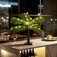 Batterie betriebene LED-Innenhof dekorative künstliche tropische Baum leuchte Kunststoff dekorative Tisch lampe
