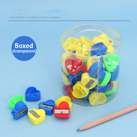 SHIRLEY YA SH001 Taille-crayon manuel en plastique coloré en forme de cœur, taille-crayon personnalisé pour étudiants, école, bureau