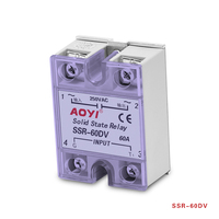 Relais statique monophasé AOYI SSR-60DV 60A 24-250VAC pour le contrôle du régulateur de tension ZK