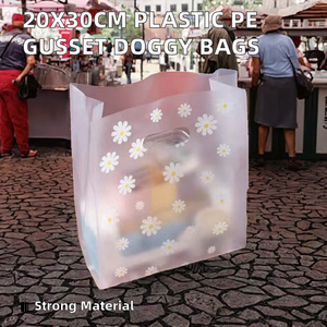 Bolsas de Plástico Desechables de PE de 20x30cm, 100 Unidades, con Orificio Perforado, Fuelle Lateral, Semitransparentes, Impresión Offset Esmerilada, para Perros - Product Image 2