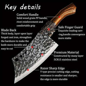 Fournitures d'usine, ensemble de couteaux de cuisine en acier inoxydable 7 pièces, ensemble de couteaux à désosser, couteau de boucher, couteau à découper - Product Image 5