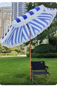 Лидер продаж, Модный высококачественный портативный Зонт с защитой от УФ-защиты, полосатый Зонт с кисточками, пляжный зонт - Product Image 5