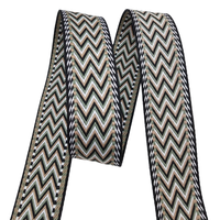 Sangle Jacquard Sergée Tissée Écologique 2mm 5cm en Polyester à Blocs de Couleurs Double Flèche Marque ZHIHE MOQ 50 Yards pour Sac à Dos et Articles Musicaux